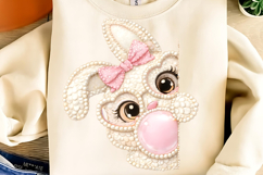 Pearl Bunny PNG, Easter Bunny Outline PNG, Happy Easter PNG Product Image 2