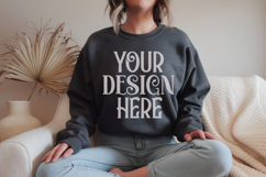 Dark Heather Gildan 18000 Sweatshirt Mockups ,18000 Mockups Product Image 1
