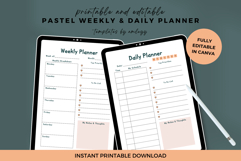 Cute Pastel Daily &amp; Weekly Planner Template | Aesthetic Product Image 4