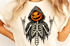Rock on Halloween Skeleton PNG, Funny Halloween PNG Product Image 5
