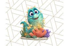 3D Under the Sea Christmas Clipart, Ocean Christmas PNG Product Image 4