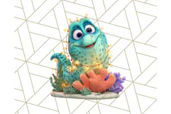 3D Under the Sea Christmas Clipart, Ocean Christmas PNG Product Image 4