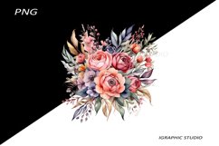 Watercolor Pastel Flowers Clipart, Wedding Flowers Clipart Product Image 1