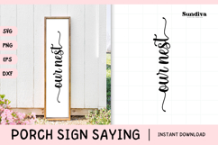 Porch Sign Saying SVG | Our Nest Product Image 1
