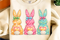 Bunny Coquette Bow PNG, Brushstroke bunny easter PNG Product Image 3