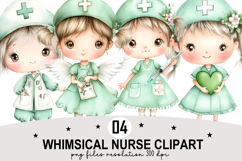Whimsical Nurse PNG Clipart png Watercolor Clipart png Product Image 1