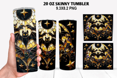 Bats Skinny Tumbler 20oz Wrap Design, Halloween Tumbler PNG Product Image 1