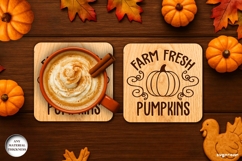 Thanksgiving Coaster Laser Cut | Drink Coaster | SVG Product Image 1