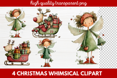 4 Whimsical Christmas Clipart featuring cute holiday charact Product Image 1