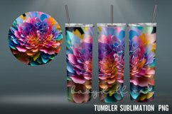 3D Tumbler wrap| Flowers Tumbler Sublimation 20 oz Product Image 5