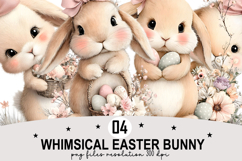 Whimsical Easter Bunny Clipart Watercolor Easter Clipart Product Image 1