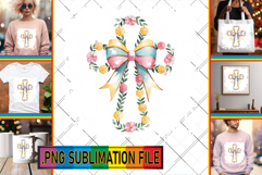 Cheerful TSHIRT Art Magic PNG, Flower Cross Product Image 1