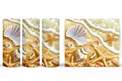 3D Seashell Tumbler Sublimation. 3D Starfish Tumbler Design Product Image 2