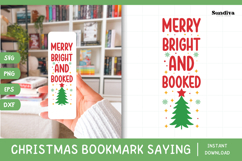 Christmas Bookmark Saying SVG For Book Lovers - Merry Booked Product Image 1