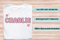 Valentine Alphabet Clip Art, valentines day letters doodle Product Image 6