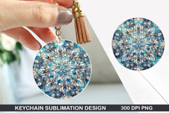 Flower Keychain Sublimation - Spring Keychain PNG Design Product Image 1