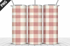 Pink Plaid Tumbler Design | Valentine's Day Tumbler Wrap Product Image 5