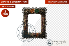 Harvest of Haunts Halloween Gothic Frame PNG, autumn clipart Product Image 1