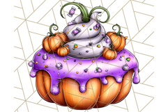 Halloween Donut Clipart PNG, Cute Spooky Doughnut Art Product Image 4