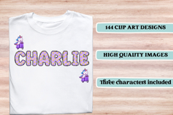 Unicorn Alphabet png clipart, unicorn letters doodle Product Image 6