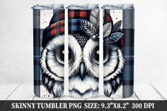 Owl Skinny Tumbler 20oz Wrap Design, Animal Tumbler Wrap Product Image 1