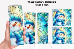Snowman Skinny Tumbler 20oz Wrap Design, Christmas Tumbler Product Image 1