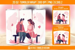 Valentines day Tumbler Wrap Designs, Sublimation Wrap Product Image 1