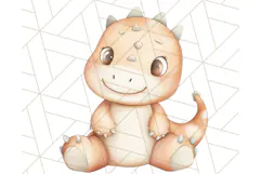 Cute Pastel Dinosaur Clipart PNG for Nursery Art, Baby Decor Product Image 4