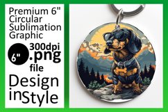 Adventure Companion Circle Design Sublimation Keychain PNG Product Image 1