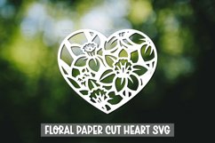 20 Paper Cut Floral Heart , Paper Cut Heart SVG Product Image 14