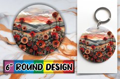 Elegant Floral Keychain &amp; Coaster Product Image 1