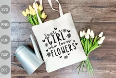Just A Girl Who Loves Flowers SVG Cut Files/ Boho Girl SVG Product Image 2