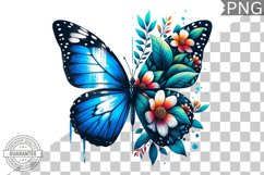 Floral Butterfly Sublimation - Clipart PNG Design Product Image 1