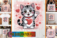 Elegant PNG Designs for TSHIRTS, Cat Valentin's Day Product Image 1