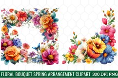Floral bouquet spring Clipart, Watercolor Floral Clipart Product Image 1