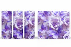 Butterflies Tumbler Sublimation. Roses Tumbler Design Product Image 2
