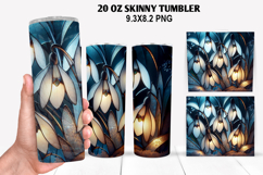 Florals Skinny Tumbler 20oz Wrap Design, Winter Tumbler PNG Product Image 1