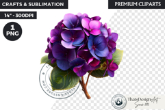 Royal Hydrangea Guardians Fantasy Warrior and Floral Graphic Product Image 1