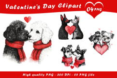 Valentine Cute Dog Love Clipart PNG Product Image 1