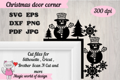 Christmas door corner svg, snowman Ornament Svg Product Image 1