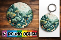 3D Beauty View Circle Kaychain Sublimation Design Print PNG Product Image 1