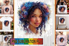 Melanin Beauty Watercolor Floral Design Product Image 1