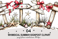 Whimsical Summer Signpost Clipart Watercolor png Product Image 3