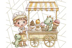 Cute Cartoon Dinosaur Clipart PNG, Prehistoric Animals PNG Product Image 4