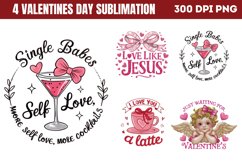 Valentines Day Pink Sublimation PNG Product Image 1