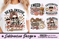 Dead Inside But Still Caffeinated Funny Gothic Coffee PNG Product Image 1