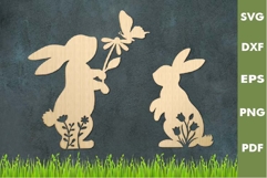 Spring Bunny SVG Design|Easter Laser cut, Cricut, Silhouette Product Image 1