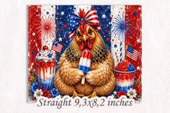 Patriotic Chicken Tumbler Wrap 20oz PNG, Sublimation Design Product Image 3