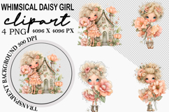 Whimsical Girl Clipart Watercolor png Product Image 1