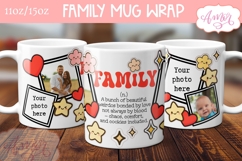 Family Photo Mug template sublimation PNG, customizable mug Product Image 1